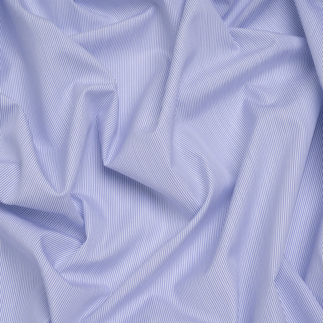 Cotton Shirting - Dark Blue and White Pinstripes - Deadstock