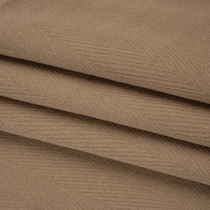 Wool Blend Herringbone Twill Coating Made in Italy - Tan - Deadstock