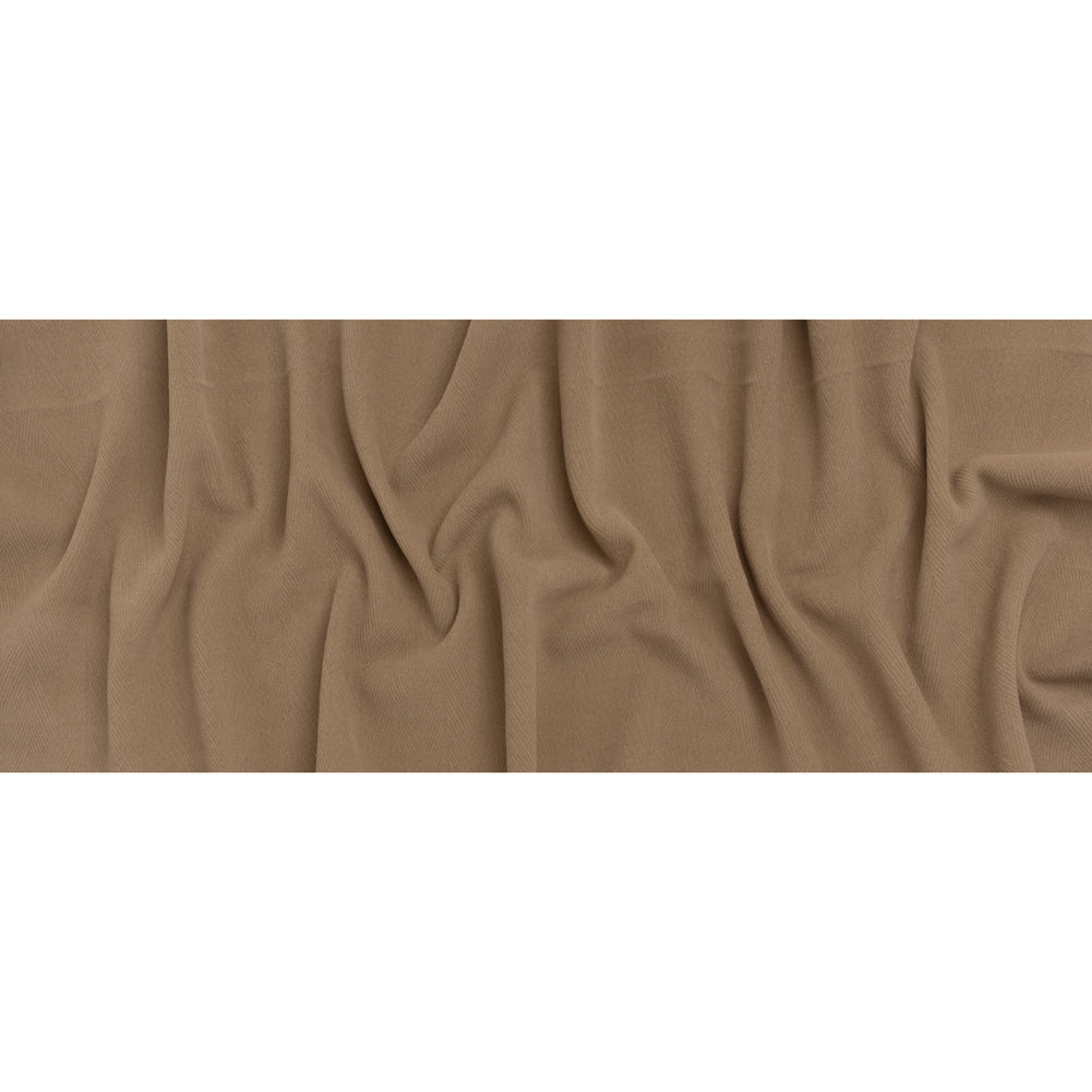 Wool Blend Herringbone Twill Coating Made in Italy - Tan - Deadstock - Full