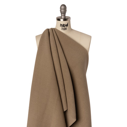 Wool Blend Herringbone Twill Coating Made in Italy - Tan - Deadstock