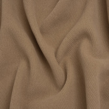 Wool Blend Herringbone Twill Coating Made in Italy - Tan - Deadstock