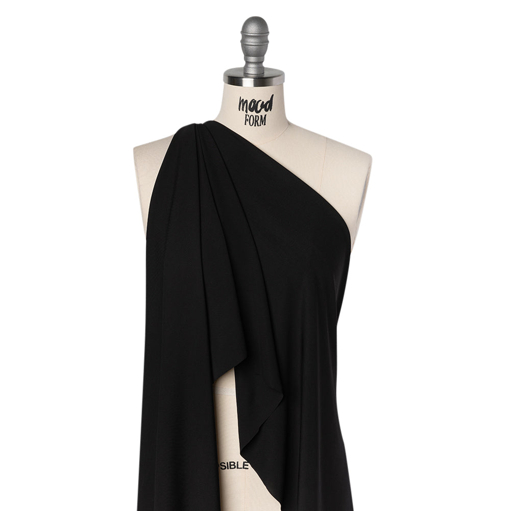 Rayon Interlock Knit - Black - Deadstock - Drape