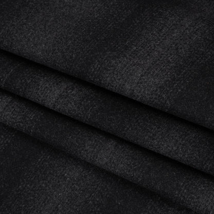 Brushed Wool Blend Coating - Dark Gray and Black Gradient Stripes - Deadstock Folded