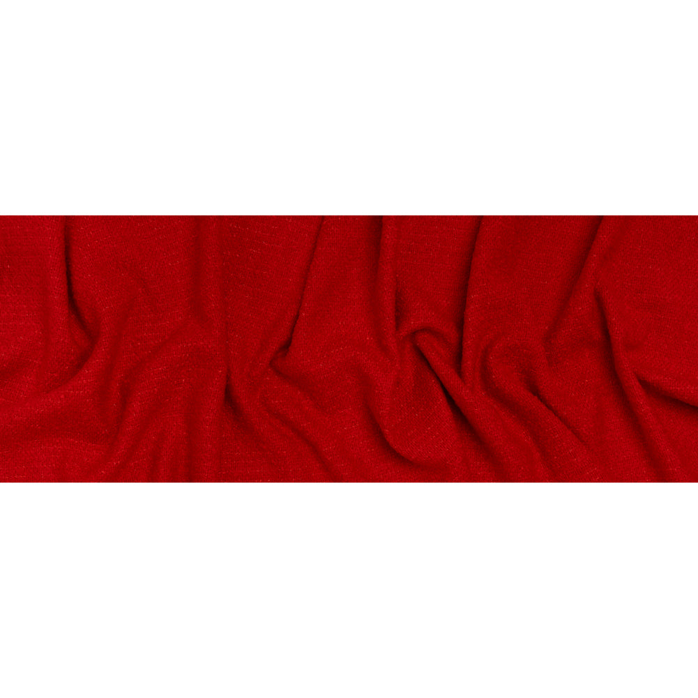 Brushed Wool Blend Boucle Tweed - Red - Deadstock - Full