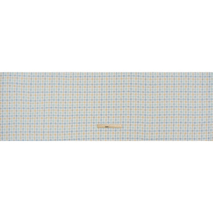 Polyester Boucle Tweed - Baby Blue, Pale Beige and White Plaid - Deadstock - Full