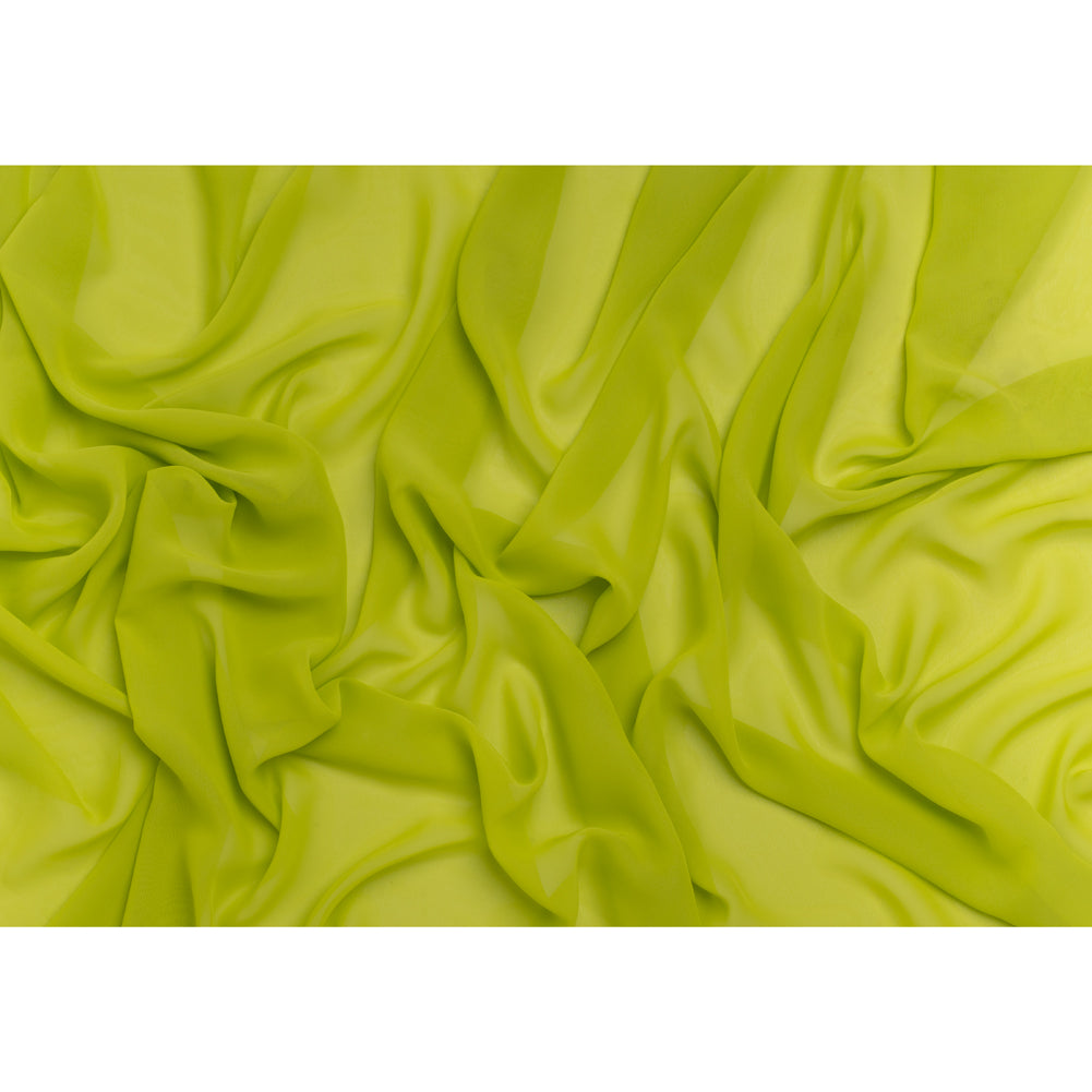 Polyester Chiffon - Lime Green - Designer Deadstock - Full