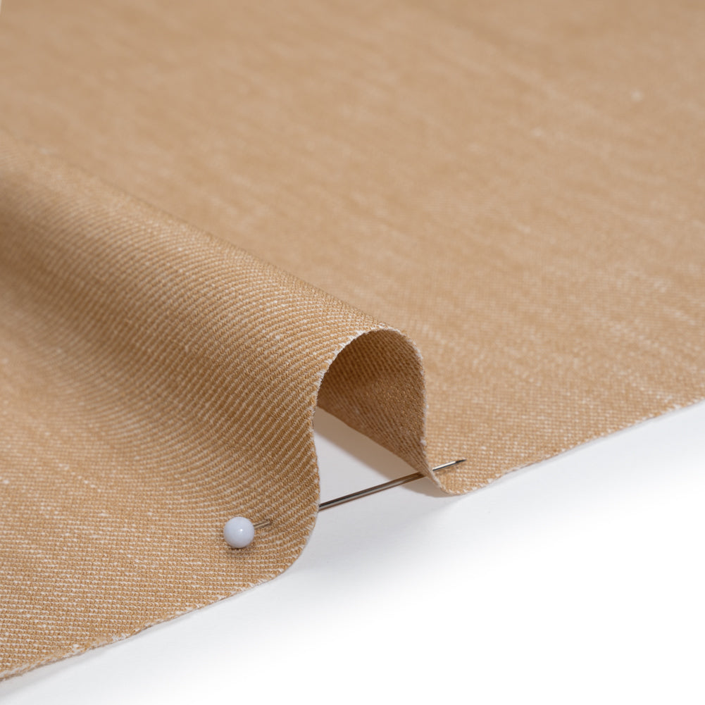 Stretch Linen Blend Twill by Veronica Beard - Khaki Beige - Designer Deadstock - Detail