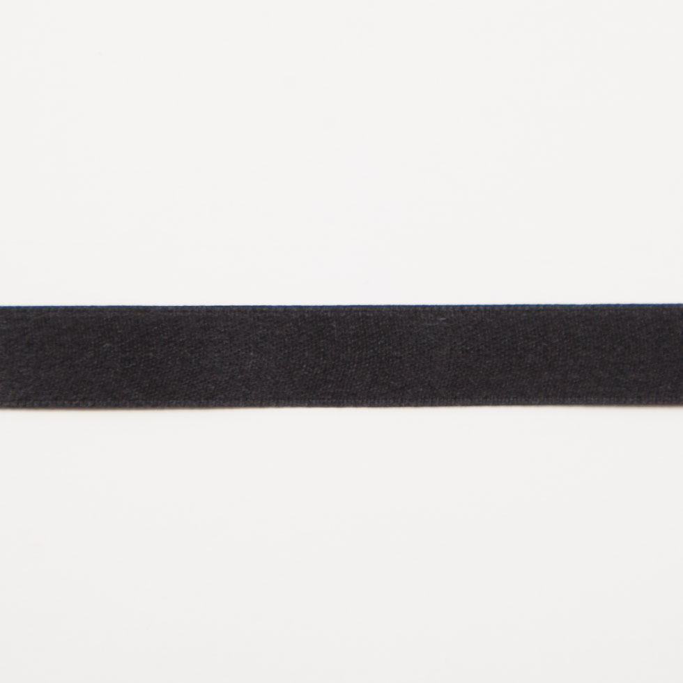 3/8" Black Double Face Silk Satin Ribbon Folded