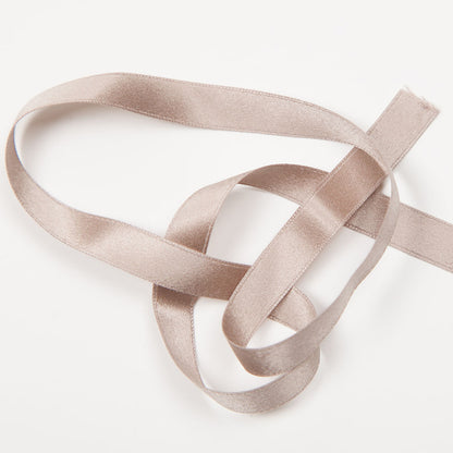 3/8" Stone Double Face Silk Satin Ribbon Folded