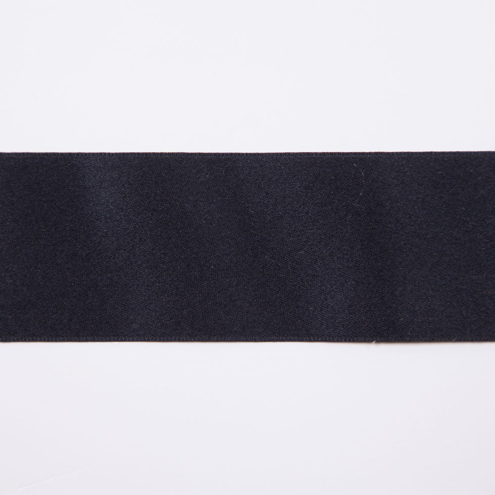 1.5" Black Double Face Silk Satin Ribbon Folded