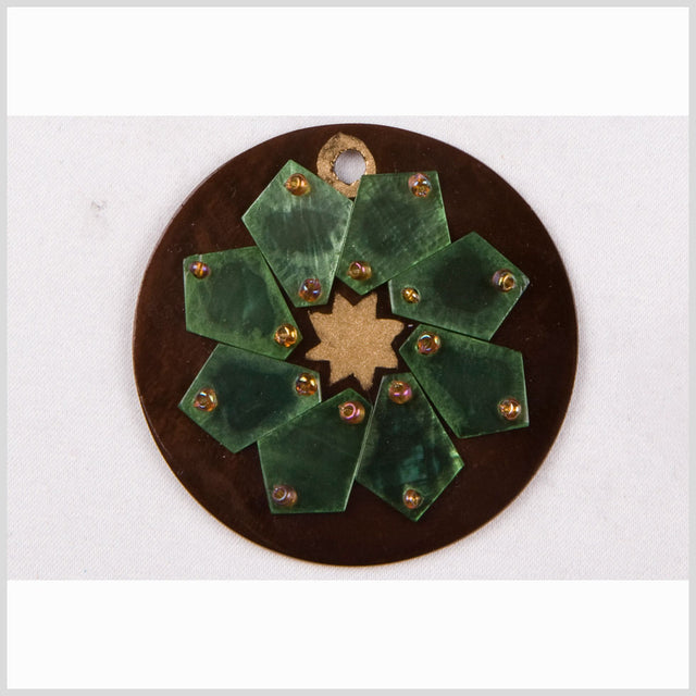 Brown/Gold Plastic Pendant