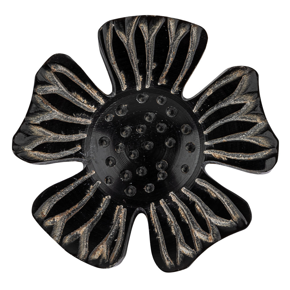 Engraved Natural Horn Button - 64L/40.5mm