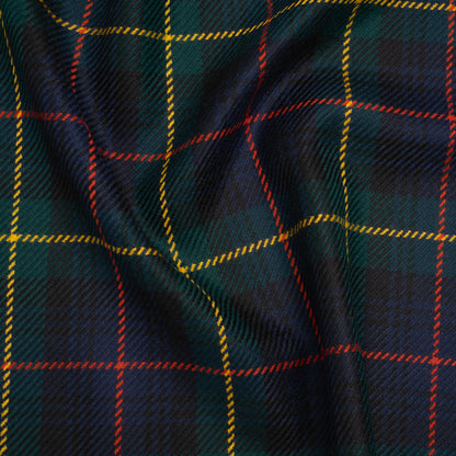Heavy Virgin Wool Twill Made in Italy - Dark Green, Red and Yellow Plaid