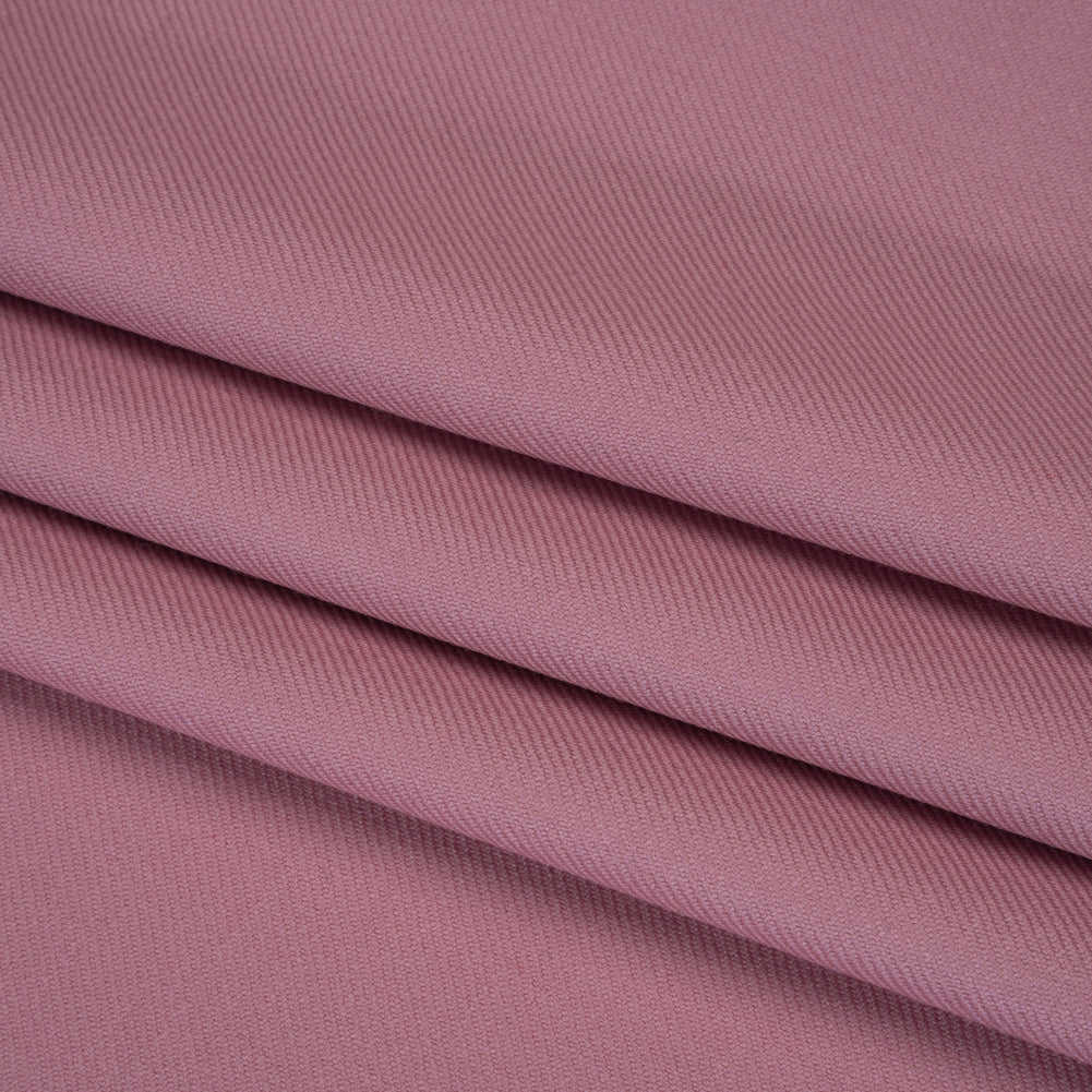 Virgin Merino Wool Twill Suiting Made in Italy - Dusty Rose - Folded