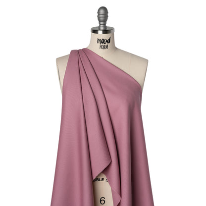 Virgin Merino Wool Twill Suiting Made in Italy - Dusty Rose