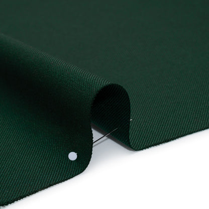 Virgin Merino Wool Twill Suiting Made in Italy - Dark Green