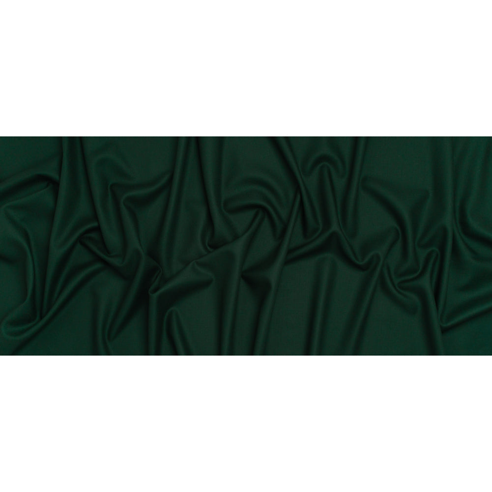 Virgin Merino Wool Twill Suiting Made in Italy - Dark Green - Full