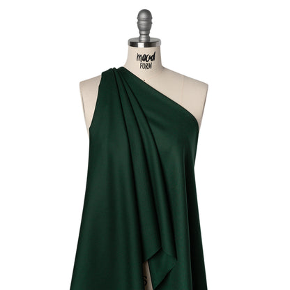 Virgin Merino Wool Twill Suiting Made in Italy - Dark Green