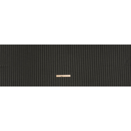 Stretch Virgin Wool Twill Suiting Made in Italy - Dark Green and White Chalk Stripes