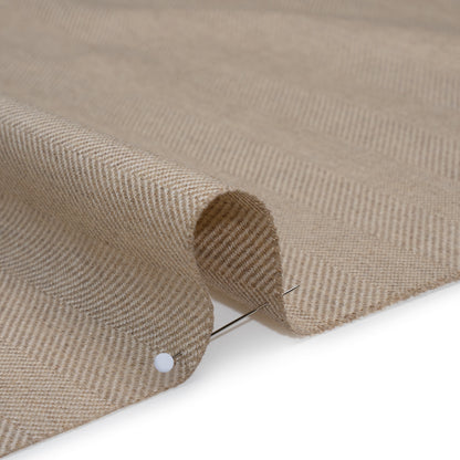 Virgin Wool Twill Made in Italy - Beige Herringbone