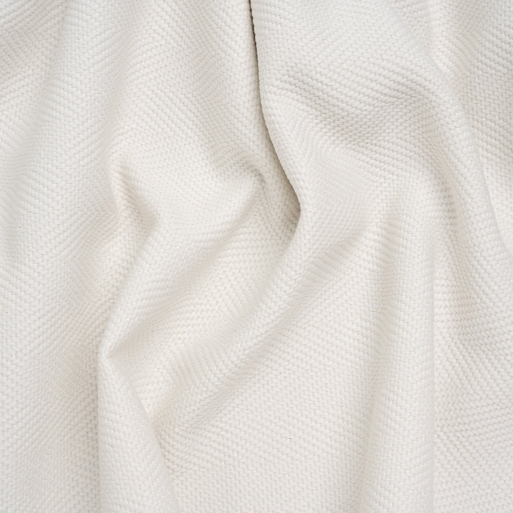 Olefin Upholstery Twill - Ivory Railroaded Herringbone