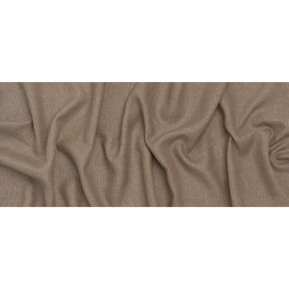 Medium Weight Linen Woven - Tan and Oatmeal Candy Stripes - Full