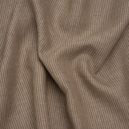 Medium Weight Linen Woven - Tan and Oatmeal Candy Stripes