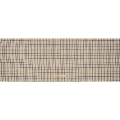 Linen Herringbone Twill - Beige, Blue and Brown Plaid