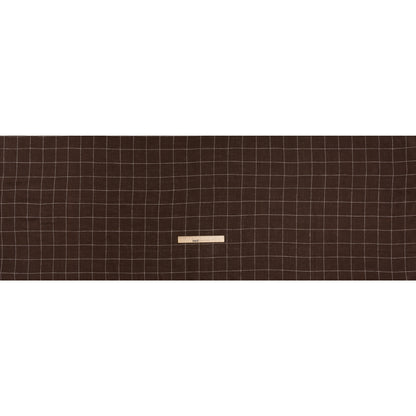Linen Twill - Chocolate Brown and White Windowpane Check - Full