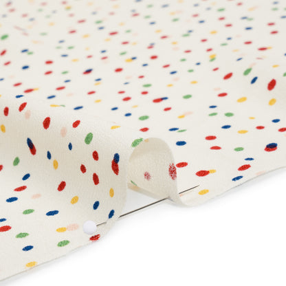 Sustainable Viscose Crepe Print - Rainbow Painterly Confetti Dots - Designer Deadstock