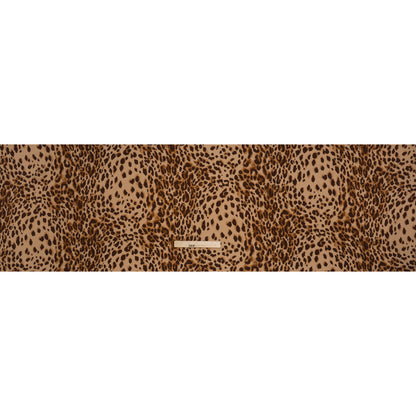 Sustainable Viscose Crepe Print - Chocolate Brown and Toffee Tan Leopard Spots - Designer Deadstock