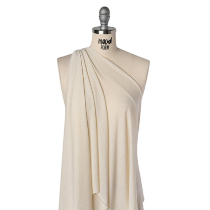 Stretch Tencel Sweater Knit - Eggshell - Designer Deadstock