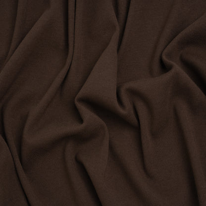 Stretch Tencel Rib Knit - Chocolate Brown - Designer Deadstock