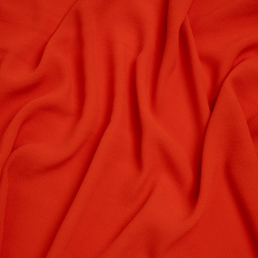 Rayon Blend Ghost Crepe - Vivid Red Orange - Designer Deadstock