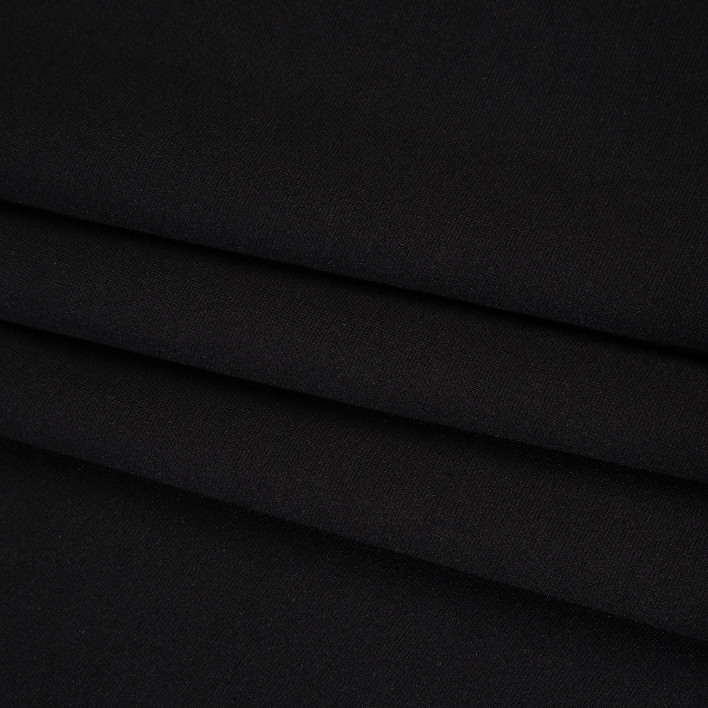 Stretch Rayon Ponte - Black - Designer Deadstock - Folded