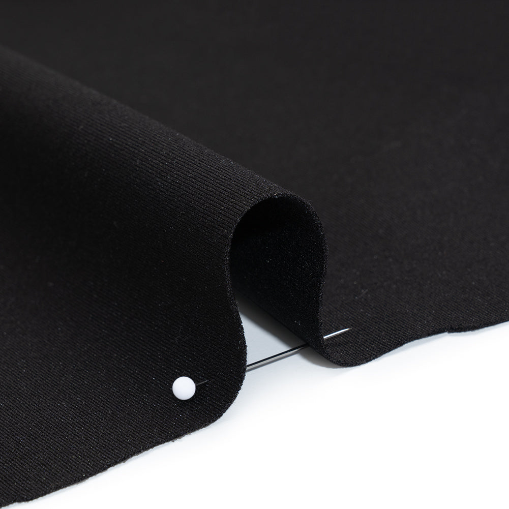 Stretch Rayon Ponte - Black - Designer Deadstock - Detail
