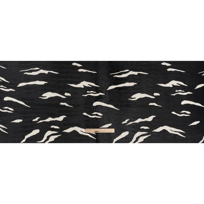 Viscose Georgette Print - Black and Off White Abstract Zebra Stripes - Designer Deadstock
