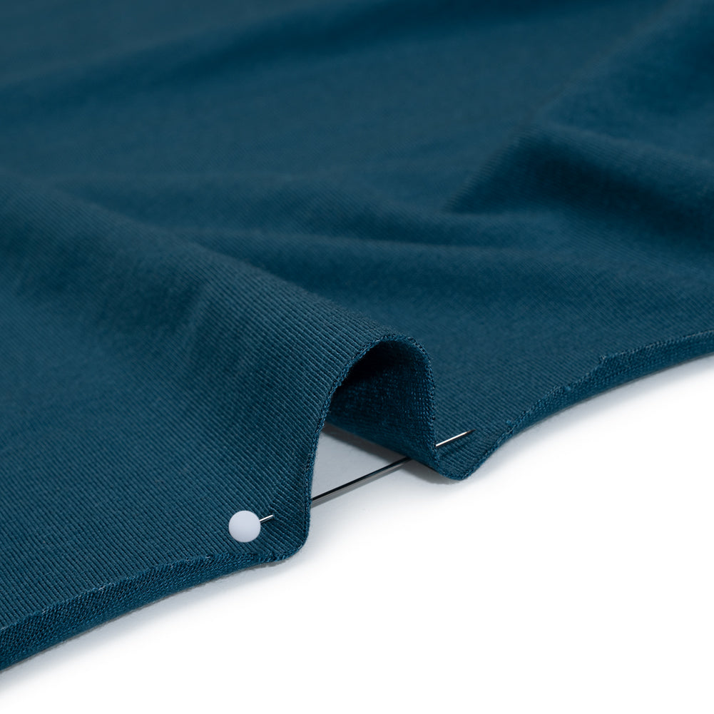 Stretch Tencel Jersey Knit - Deep Ocean Blue - Designer Deadstock - Detail
