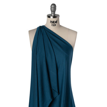 Stretch Tencel Jersey Knit - Deep Ocean Blue - Designer Deadstock