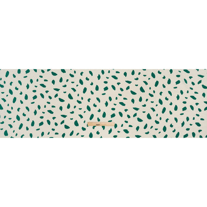 Sustainable Viscose Crepe Print - Emerald Green and Cream Brushstrokes - Designer Deadstock