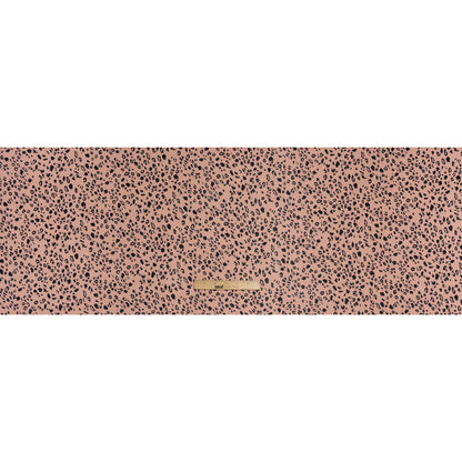Viscose Georgette Print - Apricot Pink and Black Leopard Spots - Designer Deadstock