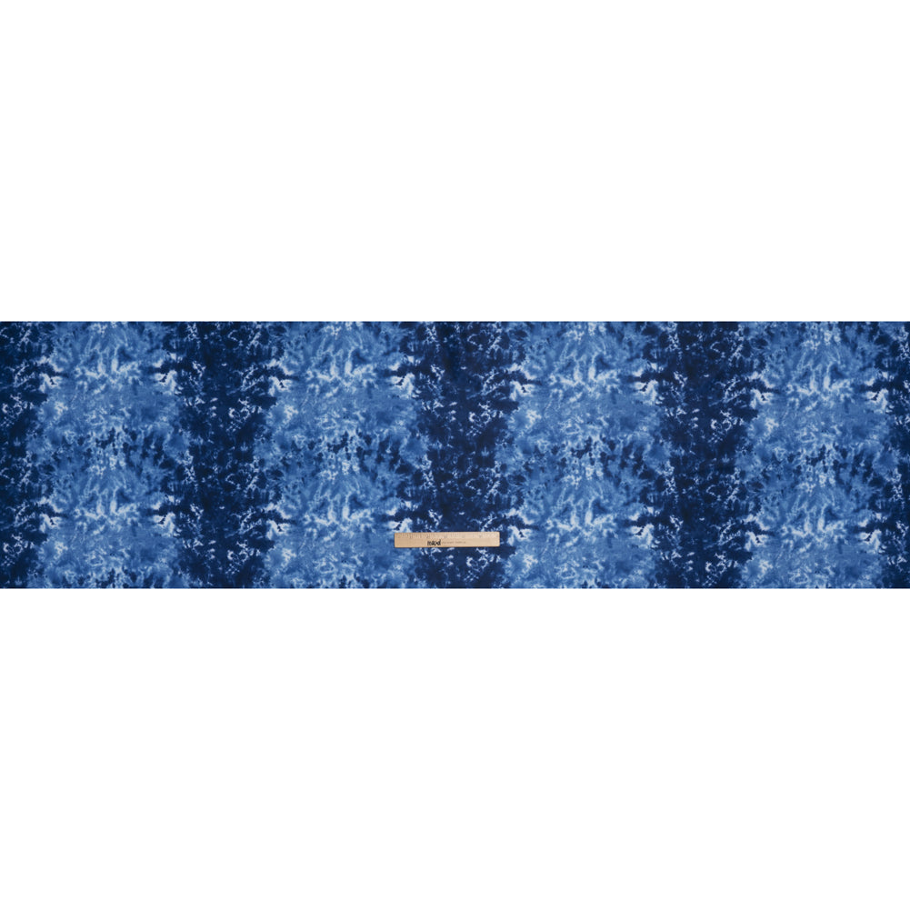 Stretch Econyl Nylon Jersey Print - Deep Sea Blue Tie Dye - Designer Deadstock - Full