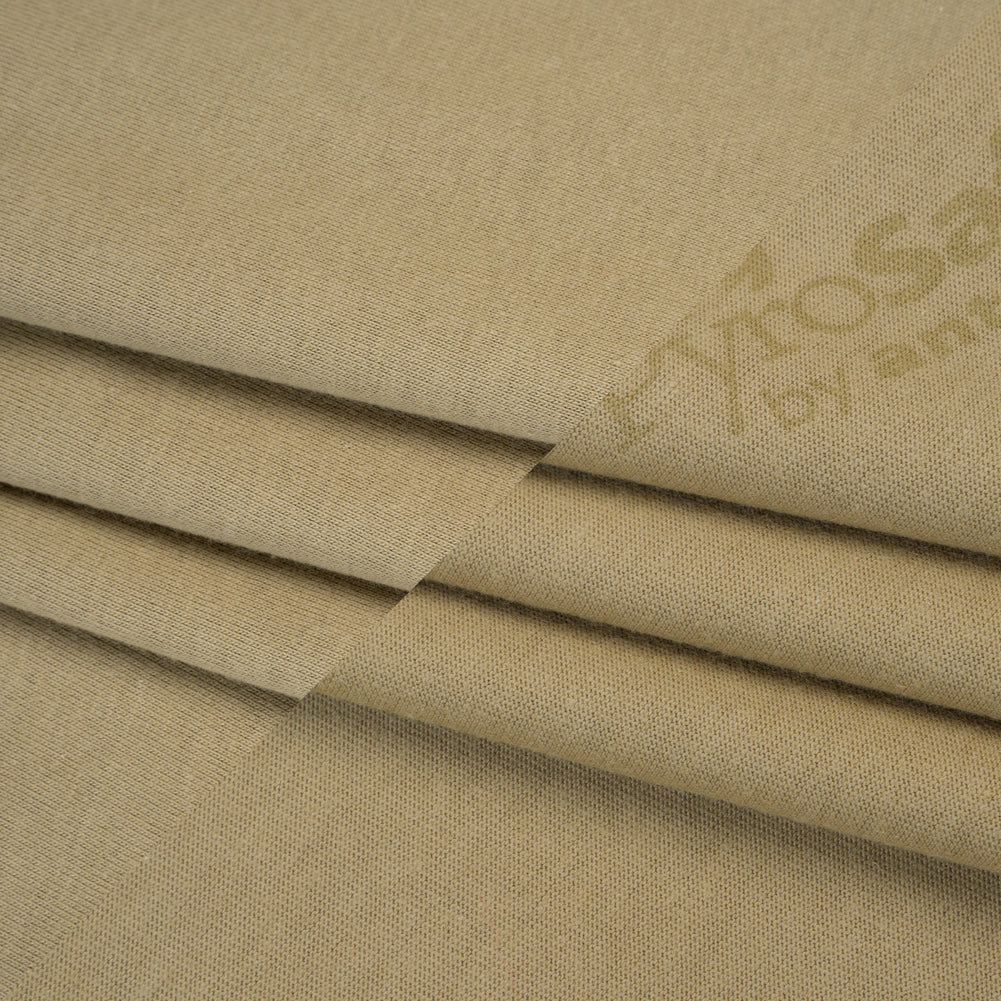Flame Resistant Cotton Jersey - Military Tan - Designer Deadstock Made in the USA - Folded
