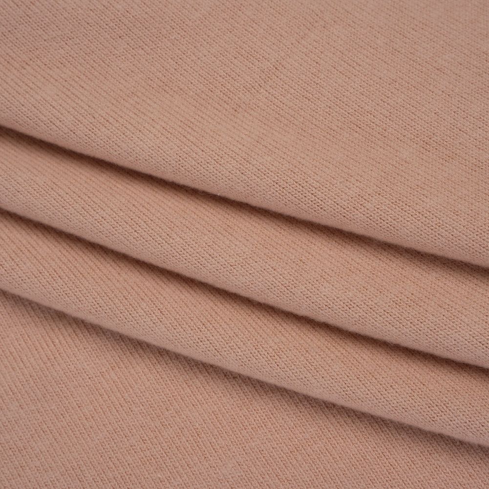 Brushed Stretch Tencel and Organic Cotton Sweater Knit - Dusty Pink - Designer Deadstock - Folded