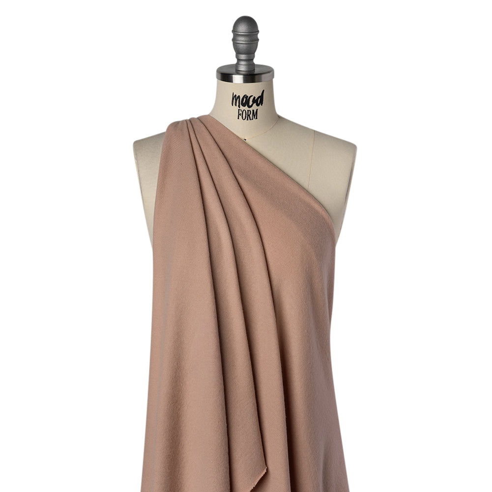 Brushed Stretch Tencel and Organic Cotton Sweater Knit - Dusty Pink - Designer Deadstock - Drape