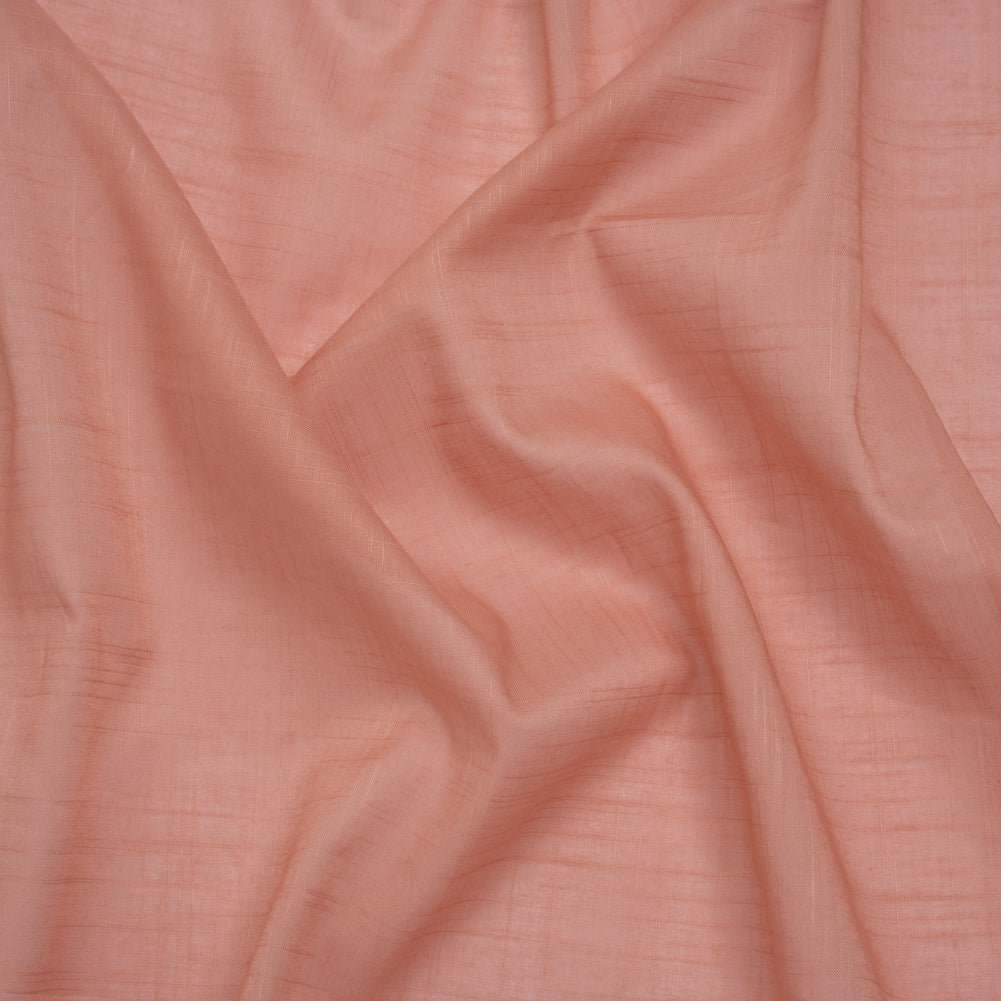 Textured Cotton Voile - Muskmelon Pink - Famous Australian Designer Deadstock