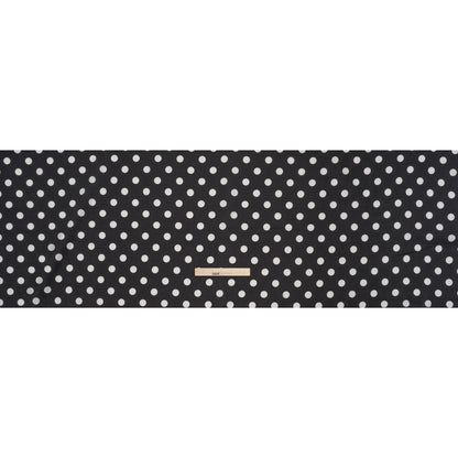 Linen and Cotton Woven Print - Black and Ivory Polka Dots - Famous Australian Designer Deadstock