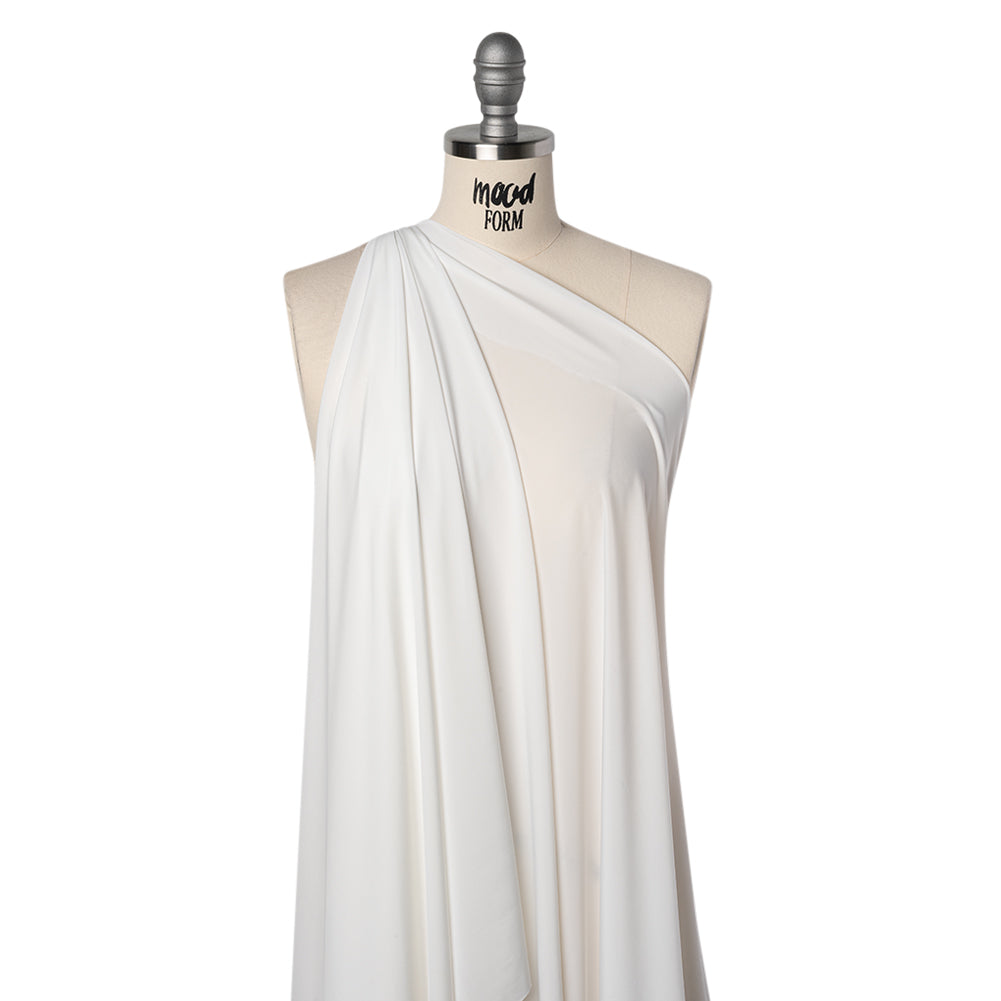 Stretch Polyester Jersey - Off White - Famous Australian Designer Deadstock - Drape