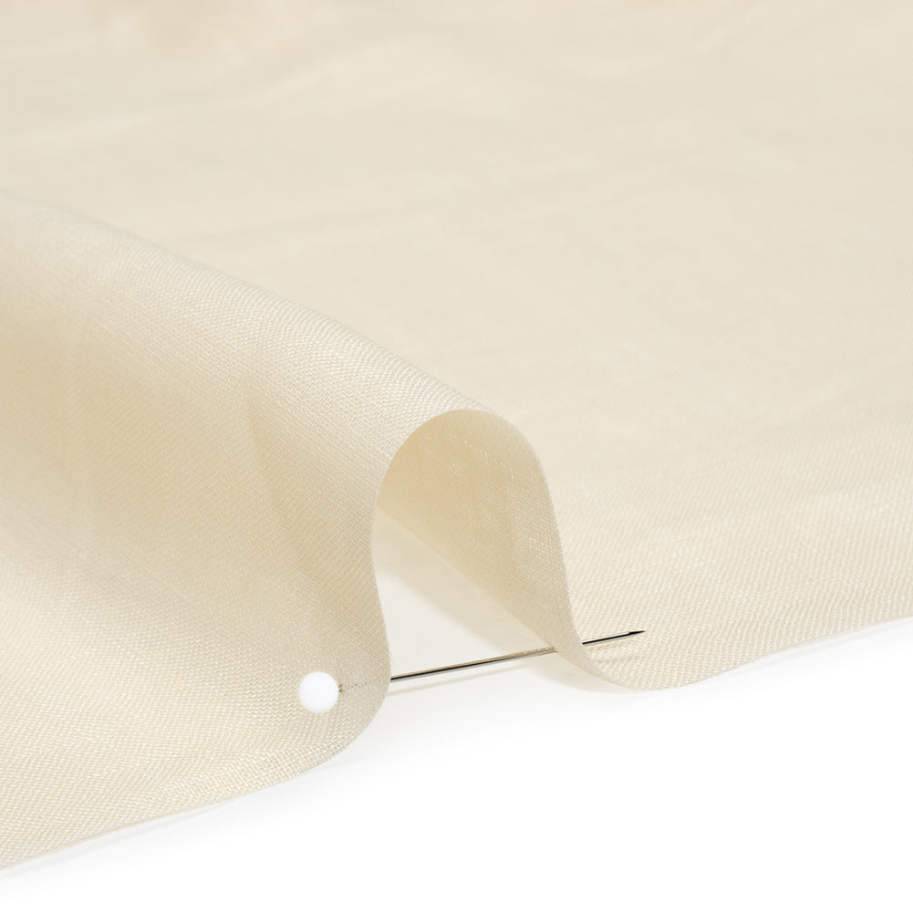 Lightweight Linen Woven - Pale Wheat - Famous Australian Designer Deadstock - Detail