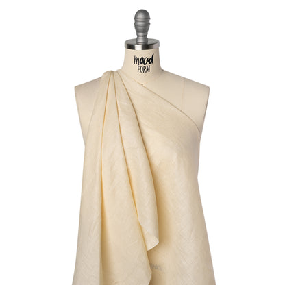Lightweight Linen Woven - Pale Wheat - Famous Australian Designer Deadstock